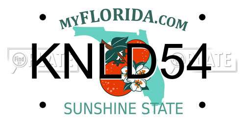 KNLD54 Florida License Plate