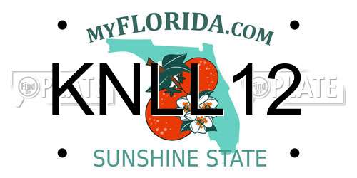 KNLL12 Florida License Plate