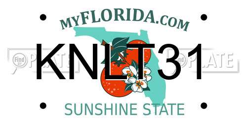 KNLT31 Florida License Plate
