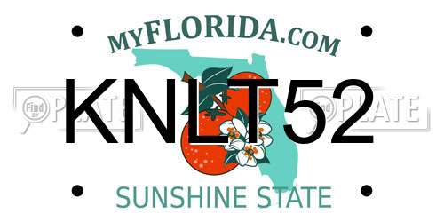 KNLT52 Florida License Plate