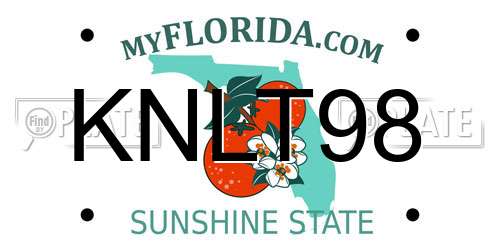 KNLT98 Florida License Plate