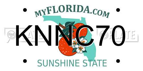 KNNC70 Florida License Plate