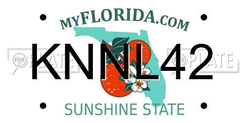 KNNL42 Florida License Plate