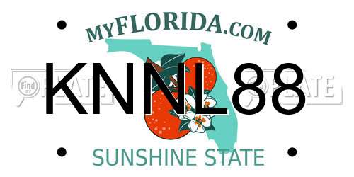 KNNL88 Florida License Plate