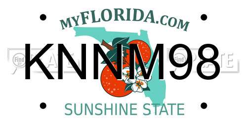 KNNM98 Florida License Plate