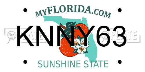 KNNY63 Florida License Plate