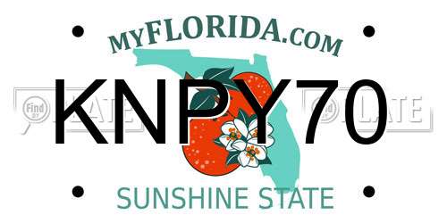 KNPY70 Florida License Plate