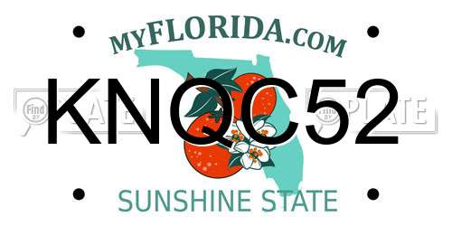 KNQC52 Florida License Plate