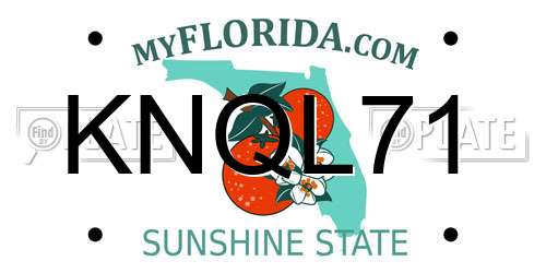 KNQL71 Florida License Plate