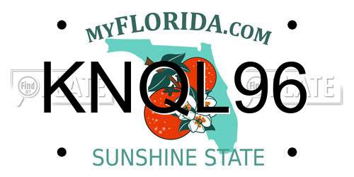KNQL96 Florida License Plate