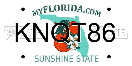KNQT86 Florida License Plate