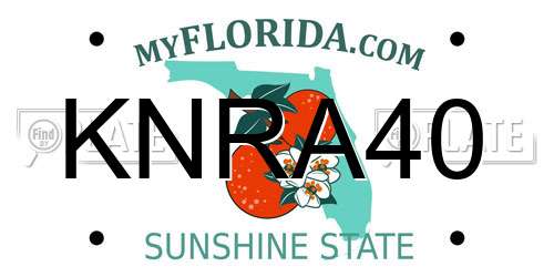 KNRA40 Florida License Plate