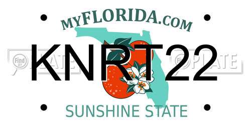 KNRT22 Florida License Plate