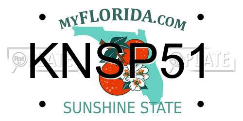 KNSP51 Florida License Plate
