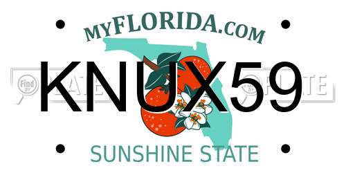 KNUX59 Florida License Plate