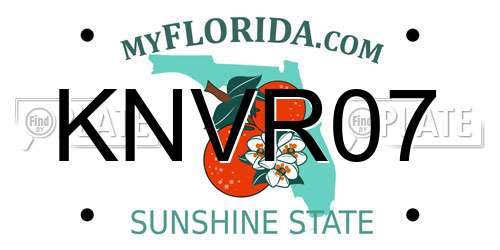 KNVR07 Florida License Plate