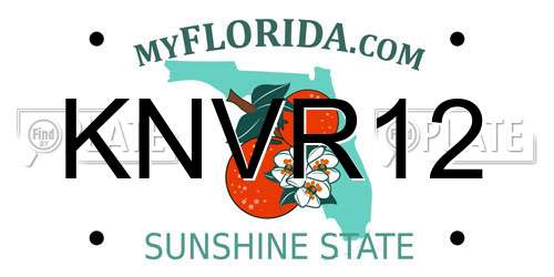 KNVR12 Florida License Plate