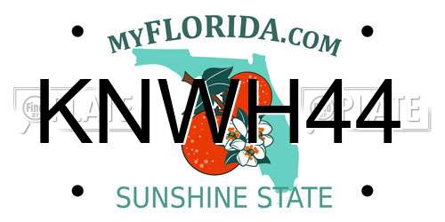 KNWH44 Florida License Plate