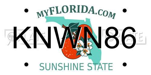 KNWN86 Florida License Plate