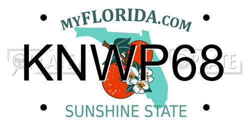 KNWP68 Florida License Plate