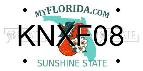 KNXF08 Florida License Plate