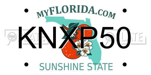 KNXP50 Florida License Plate