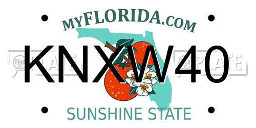 KNXW40 Florida License Plate