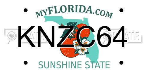 KNZC64 Florida License Plate