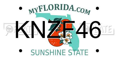 KNZF46 Florida License Plate