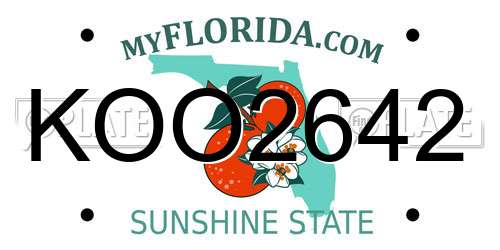 KOO2642 Florida License Plate