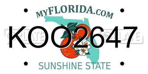 KOO2647 Florida License Plate