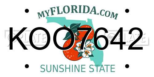KOO7642 Florida License Plate