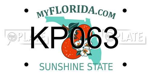 KP063 Florida License Plate