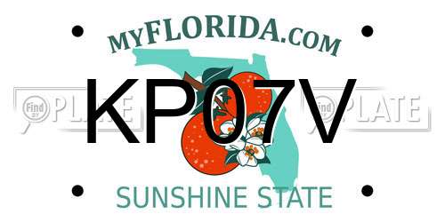 KP07V Florida License Plate