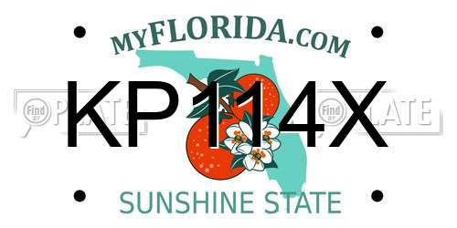 KP114X Florida License Plate