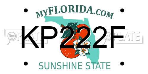 KP222F Florida License Plate