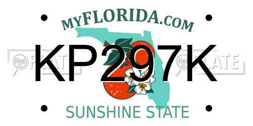 KP297K Florida License Plate