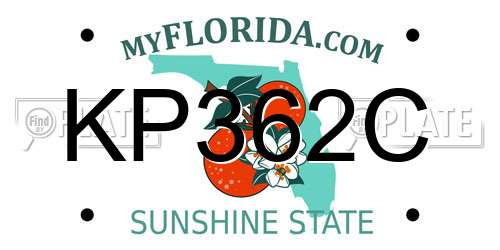 KP362C Florida License Plate