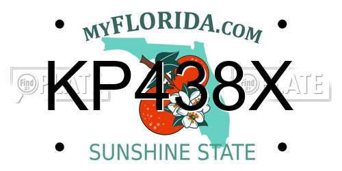 KP438X Florida License Plate