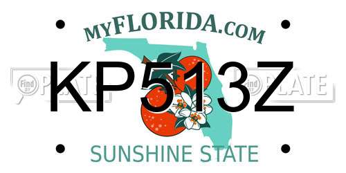 KP513Z Florida License Plate