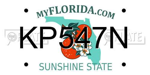 KP547N Florida License Plate
