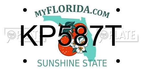 KP587T Florida License Plate