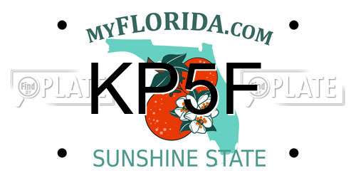 KP5F Florida License Plate