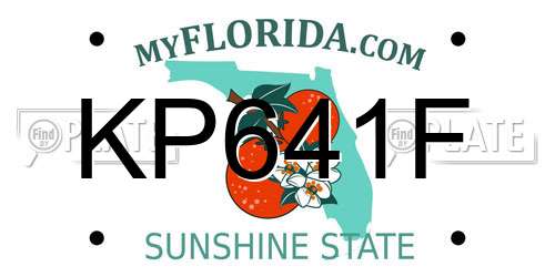 KP641F Florida License Plate
