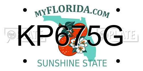 KP675G Florida License Plate