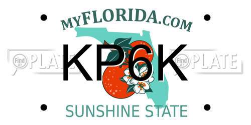 KP6K Florida License Plate