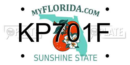 KP701F Florida License Plate