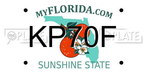KP70F Florida License Plate