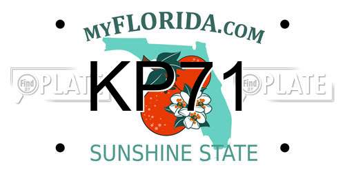 KP71 Florida License Plate
