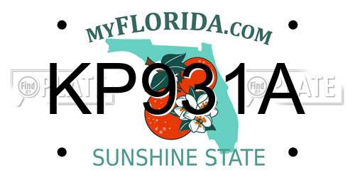 KP931A Florida License Plate